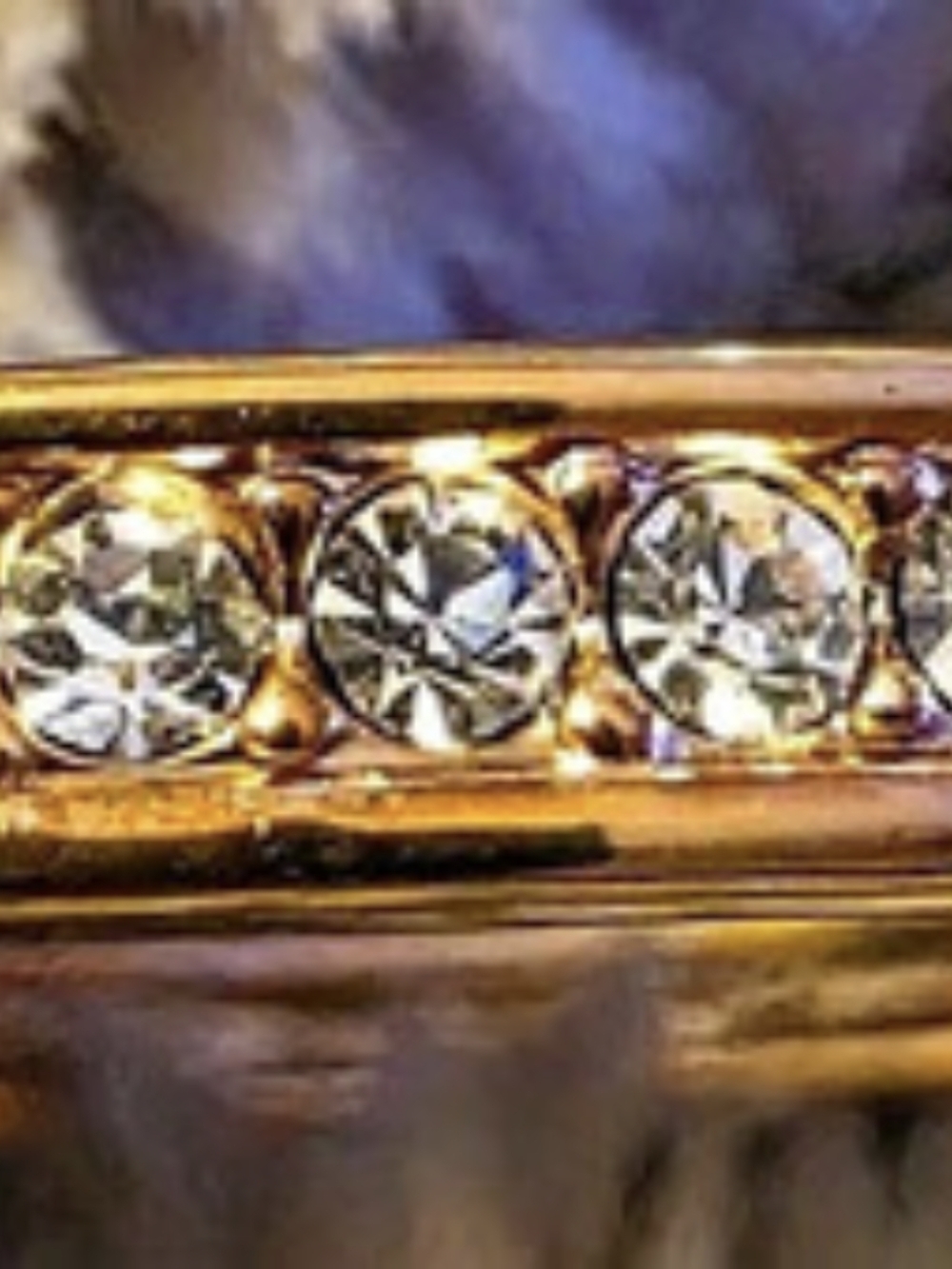 ROMAN Gold-Tone Rhinestone Hinged Bangle Bracelet Rhinestone Bangle Bracelet in